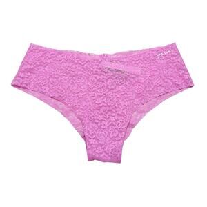 Victoria's Secret PINK Lace Jacquard Floral Cheekster Panty Pink Size Medium